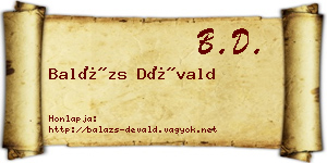 Balázs Dévald névjegykártya